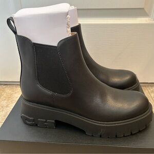 Coach Womens Reid Bootie Leather Black Boots Size 6.5